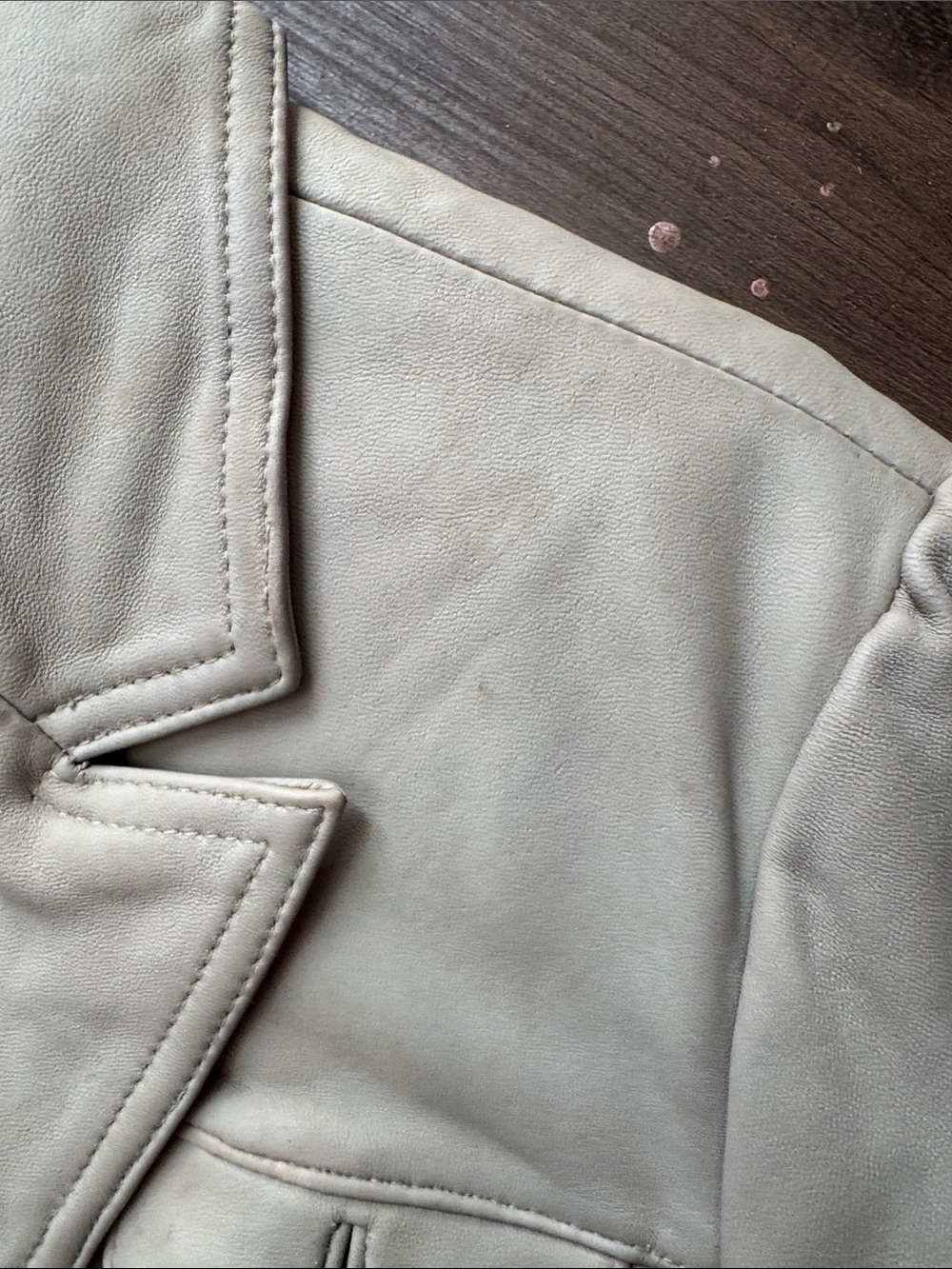 Mossimo Supply Co. Light Cream Leather Blazer Jacket - Picture 6 of 16